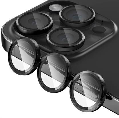 CHICCASA Back Camera Lens Glass Protector, Camera Lens Ring Guard Protector for iPhone 15 Pro