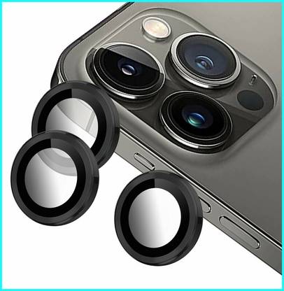 Ychroze Back Camera Lens Ring Guard Protector for APPLE iPhone 13 Pro (Black Color)
