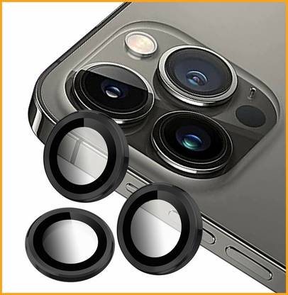 hirdesh Back Camera Lens Ring Guard Protector for APPLE iPhone 13 Pro Max (Black Color)