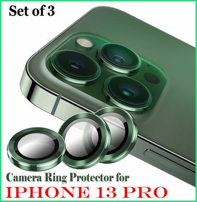 HIRDESH Back Camera Lens Ring Guard Protector for APPLE iPhone 13 Pro(Green Color)
