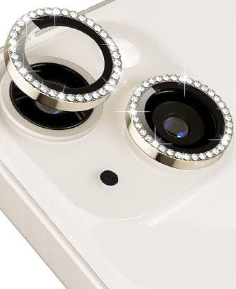 EJZATEX Back Camera Lens Ring Guard Protector for iPHONE 14/14 PLUS, GOLD DIAMOND RING GUARD