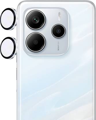 SCRENZO Back Camera Lens Ring Guard Protector for Xiaomi Redmi Note 14 5G, Silver camera Ring For Redmi Note 14