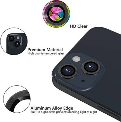 Pratibha Back Camera Lens Glass Protector, Camera Lens Ring Guard Protector for iPhone 13