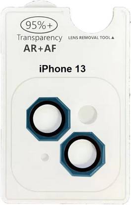 Mobilive Back Camera Lens Ring Guard Protector for Apple iPhone 13 Octagon Blue