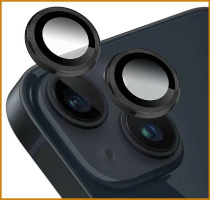 Ychroze Back Camera Lens Ring Guard Protector for APPLE iPhone 14 ( Black Color)