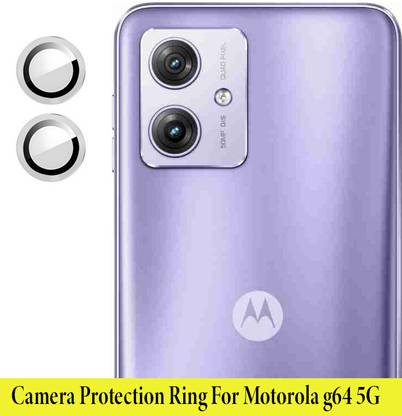 KREZEE Back Camera Lens Ring Guard Protector for g64 5G [Silver Metal Alloy Camera Ring with 9H Glass] Set of 1