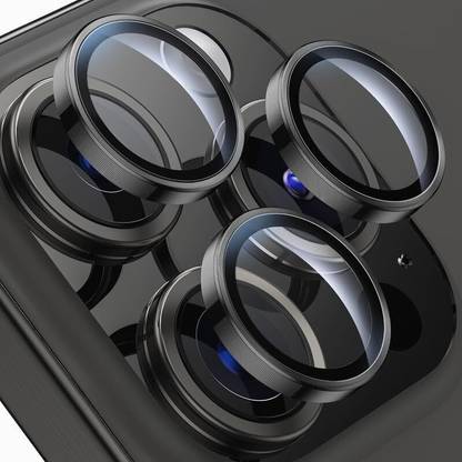 MS-Shield Back Camera Lens Ring Guard Protector for Apple iPhone 15 Pro, Black Titanium