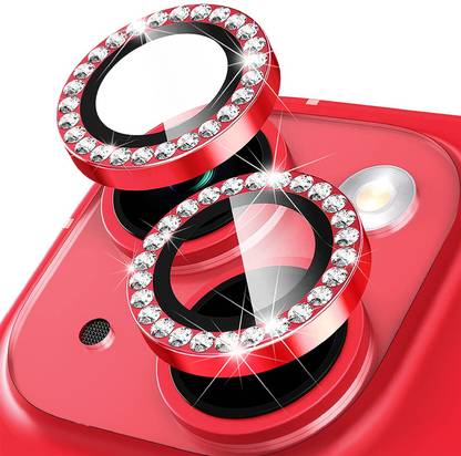 EJZATI Back Camera Lens Ring Guard Protector for iPHONE 14/14 PLUS, RED DIAMOND RING GUARD