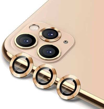 Maxboost Back Camera Lens Glass Protector for iPhone 12 Pro Full Coverage Metal Camera Lens Ring Protector (Gold)