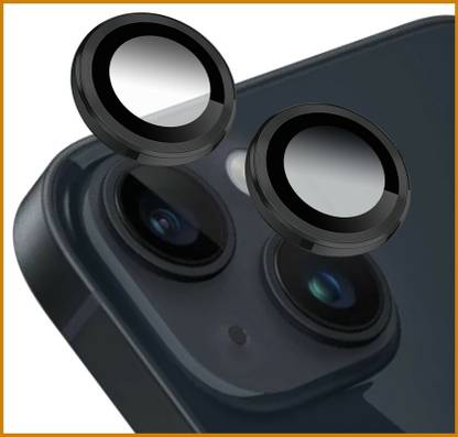 HIRDESH Back Camera Lens Ring Guard Protector for APPLE iPhone 14 ( Black Color)