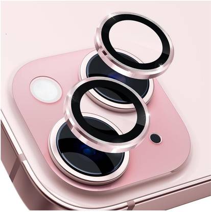 AEkert Camera Lens Protector for iPhone 15 , iPhone 15 Plus (Pink)
