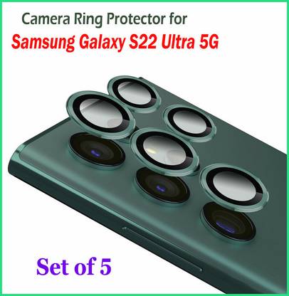 Ychroze Back Camera Lens Ring Guard Protector for Samsung Galaxy S22 Ultra 5G(Green Color)