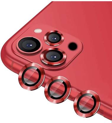 STP FEEL Back Camera Lens Glass Protector for Iphone 11 Full Coverage Metal Camera Lens Ring Protector (Red)