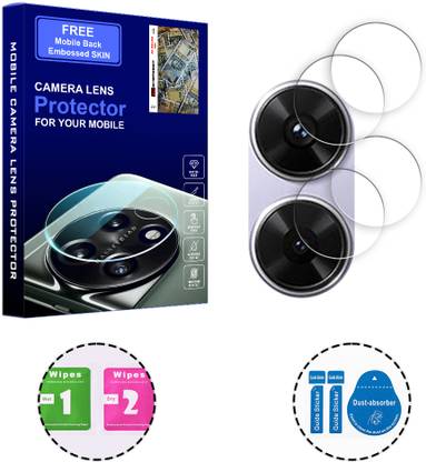 SOMTONE Back Camera Lens Glass Protector for Poco M6 4G (FREE 1 MOBILE EMBOSSED SKIN) CAMERA LENS PROTECTOR