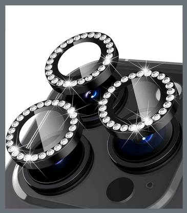 EJZATI Back Camera Lens Ring Guard Protector for APPLE IPHONE 14 PRO /14 pro MAX ( BLACK DIAMOND)