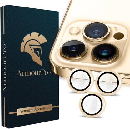 ArmourPro Back Camera Lens Ring Guard Protector for Apple iPhone 13 Pro Max, Apple iPhone 13 Pro, Gold Camera Ring