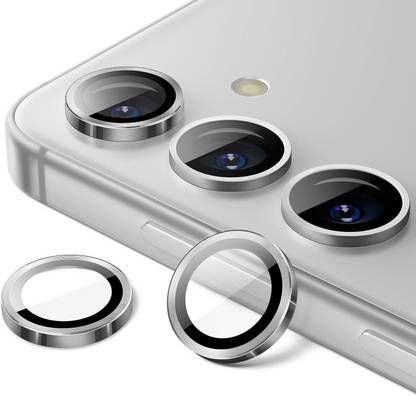 Girind Back Camera Lens Glass Protector for Samsung Galaxy S24 FE, Individual Metal Ring Tempered Glass Lens Cover