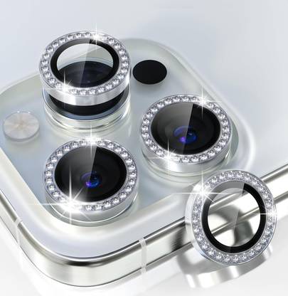 EJZATI Back Camera Lens Ring Guard Protector for IPHONE 16 PRO MAX, SILVER DAIMOND RING GUARD
