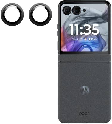 Casesily Back Camera Lens Ring Guard Protector for Motorola Razor 50 Ultra Black