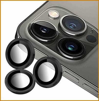 Ychroze Back Camera Lens Ring Guard Protector for APPLE iPhone 13 Pro (Black Color)