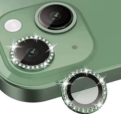 Caseworm Back Camera Lens Ring Guard Protector for iPhone 13 HD Clarity - Diamond Green