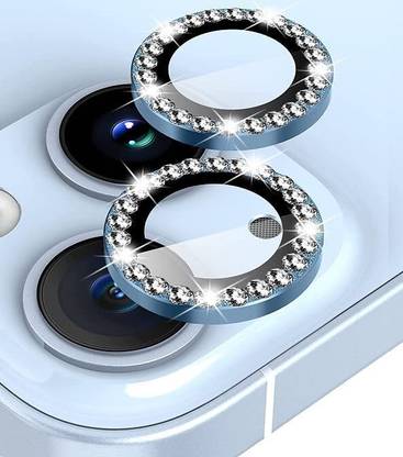 VOSKI Back Camera Lens Ring Guard Protector for iPhone 15 Plus Diamond Stone Camera Protector Ring