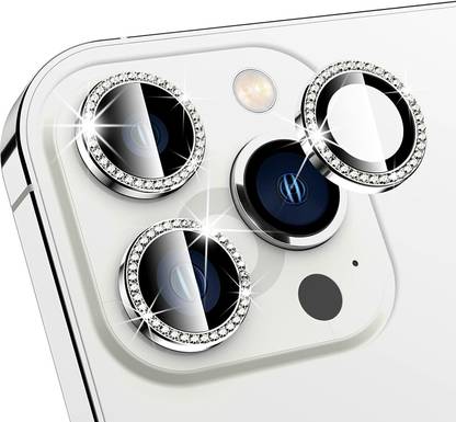 Oncraves Back Camera Lens Ring Guard Protector for Apple iPhone 11 Pro Max Silver Diamond Camera Ring Aluminum Alloy Edge.