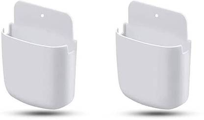 thekiteco. Multipurpose Wall Mount Mobile Stand / Remote Stand - Pack of 2 White Mobile Holder