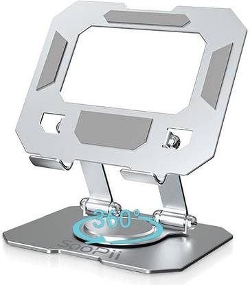 Soopii 360°Rotating Metal Portable & Foldable Tablet Phone Stand Anti Slip Adjustable Mobile Holder