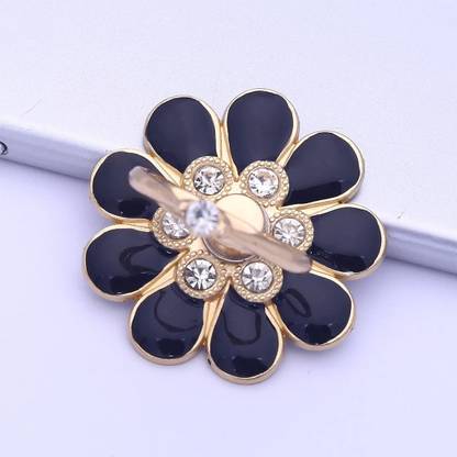 PRH Luxury Blooming Flower Mobile Ring Holder with Stand 360° Rotation (Black) Mobile Holder