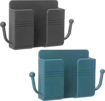 OIVO INDIA Wall Charger Phone Universal Hanging Stand Bracket (Grey & Blue, Combo of 2) Mobile Holder