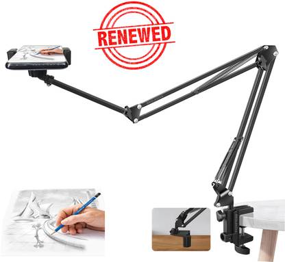 BROLAVIYA (Renewed) Refurbished Overhead Mobile Stand New Extra Long Arm, 2 Way Base Clamp Mobile Holder