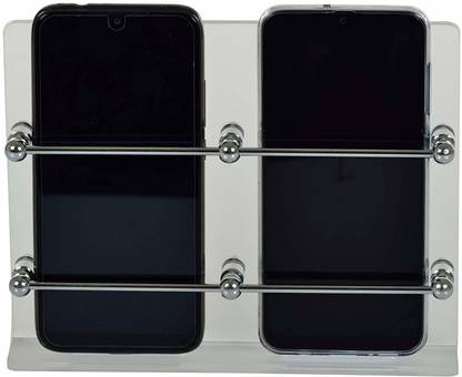 LICHEE Acrylic Mobile Double Stand Mobile Stand Dual Phone Charging Holder TV AC Remote Stand for Home Office Bedroom Hotel Wall Multipurpose Mobile Stand Mobile Holder