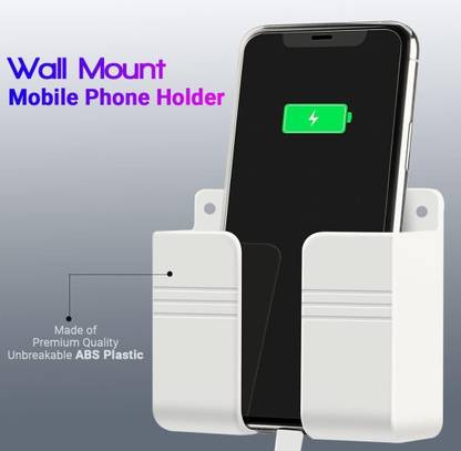GetConnected Wall Mounted Mobile Stand/Multi Purpose Stand with Hole for Phone Charging Mobile Holder