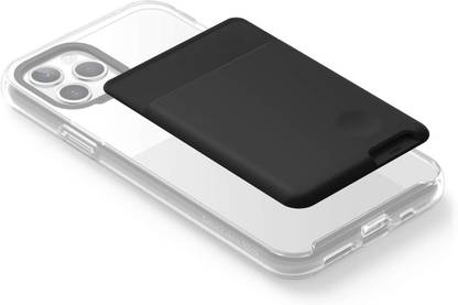 Perkie Adhesive Liquid Silicone ATM and Metro Card Wallet for All Smart Phones (Black) Mobile Holder