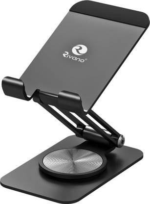 Rivano RN-HO-06 360 Degree Rotating Mobile and Tablet Stand, Black Mobile Holder
