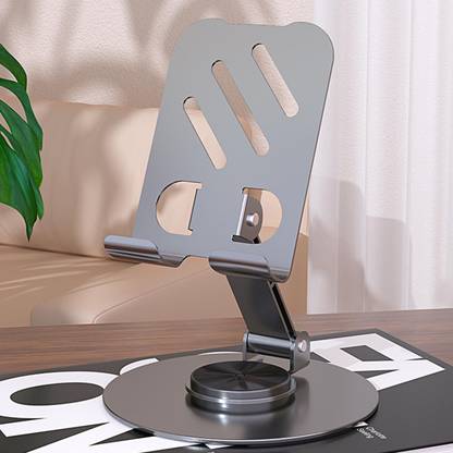 Syshri Rotatable Metal Stand – Portable Adjustable Phone Holder for Tabletop Mobile Holder