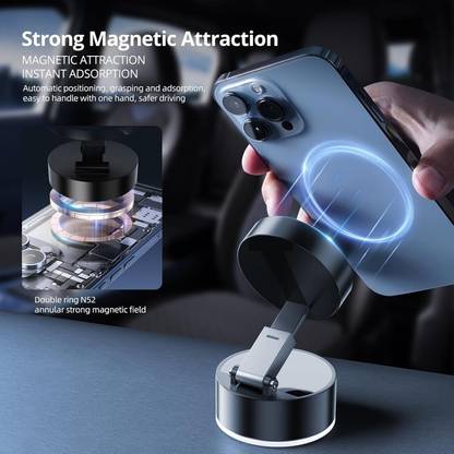 Jape Vacuum Suction Phone Holder Magnetic Mobile Phone Stand With Strong Grip Mobile Holder