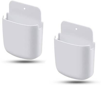 M/S DSNS Wall Mount Mobile Phone Stand AC / TV Remote Stand holder Mobile Charging Wall Stand (White Pack OF 2) Mobile Holder