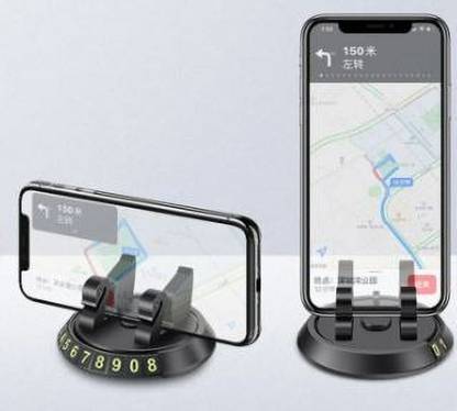 TECHGEAR Universal 360 Degrees Rotatable Round Base Easy Car Phone Holder Mobile Holder