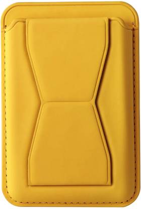 Clickcase Magnetic Leather Magsafe Wallet For Apple iphone 12\13\14\15 Series Yellow Mobile Holder