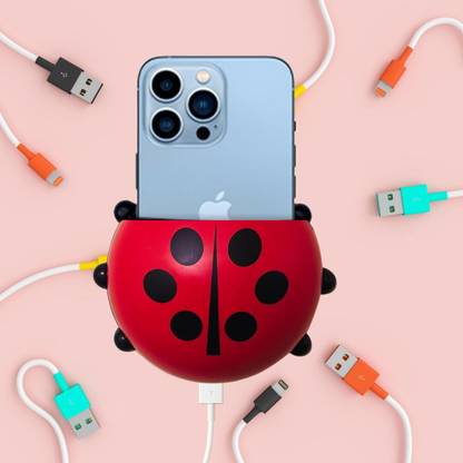 Techvik Ladybug Wall Mount Mobile Holder Wall Mount Phone Stand Compatible All Phones Mobile Holder