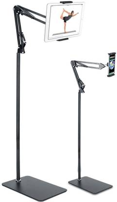 BROLAVIYA Flexible Universal Tripod Floor Stand for 4'-10.2' inch, with Gooseneck Clip Lazy Arm Bracket for Both Mobiles and Tablets Mobile Holder