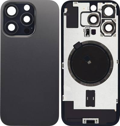 Spares4ever iPhone 16 Pro Black Titanium Replacement Glass with Camera Lens and Magsafe Magnet Back Panel