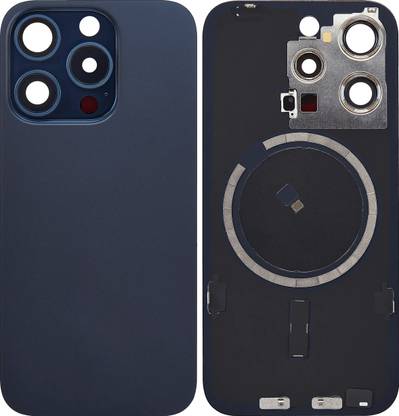 Spares4ever iPhone 15 Pro Blue Titanium Replacement Glass with Camera Lens and Magsafe Magnet Back Panel