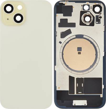 Spares4ever iPhone 15 Yellow Replacement Glass with Camera Lens and Magsafe Magnet Back Panel