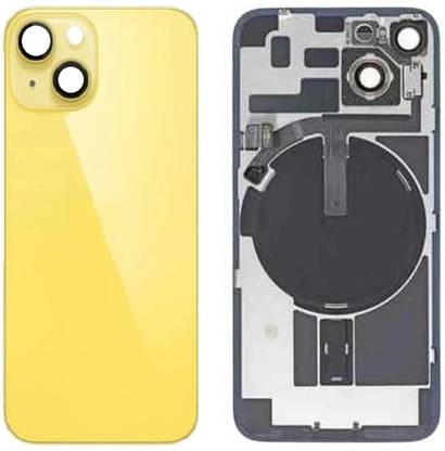 Kraze4blaze Apple iPhone 14 Plus Real Housing Glass + Camera Lens + Metal Plate + Magsafe Magnets Back Panel