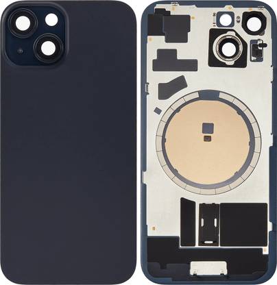 Spares4ever iPhone 15 Black Replacement Glass with Camera Lens and Magsafe Magnet Back Panel
