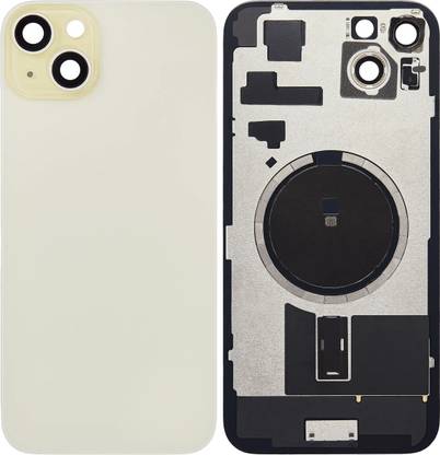 Spares4ever iPhone 15 Plus Yellow Replacement Glass with Camera Lens and Magsafe Magnet Back Panel