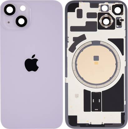 Spares4ever iPhone 14 Purple Replacement Glass with Camera Lens and Magsafe Magnet Back Panel